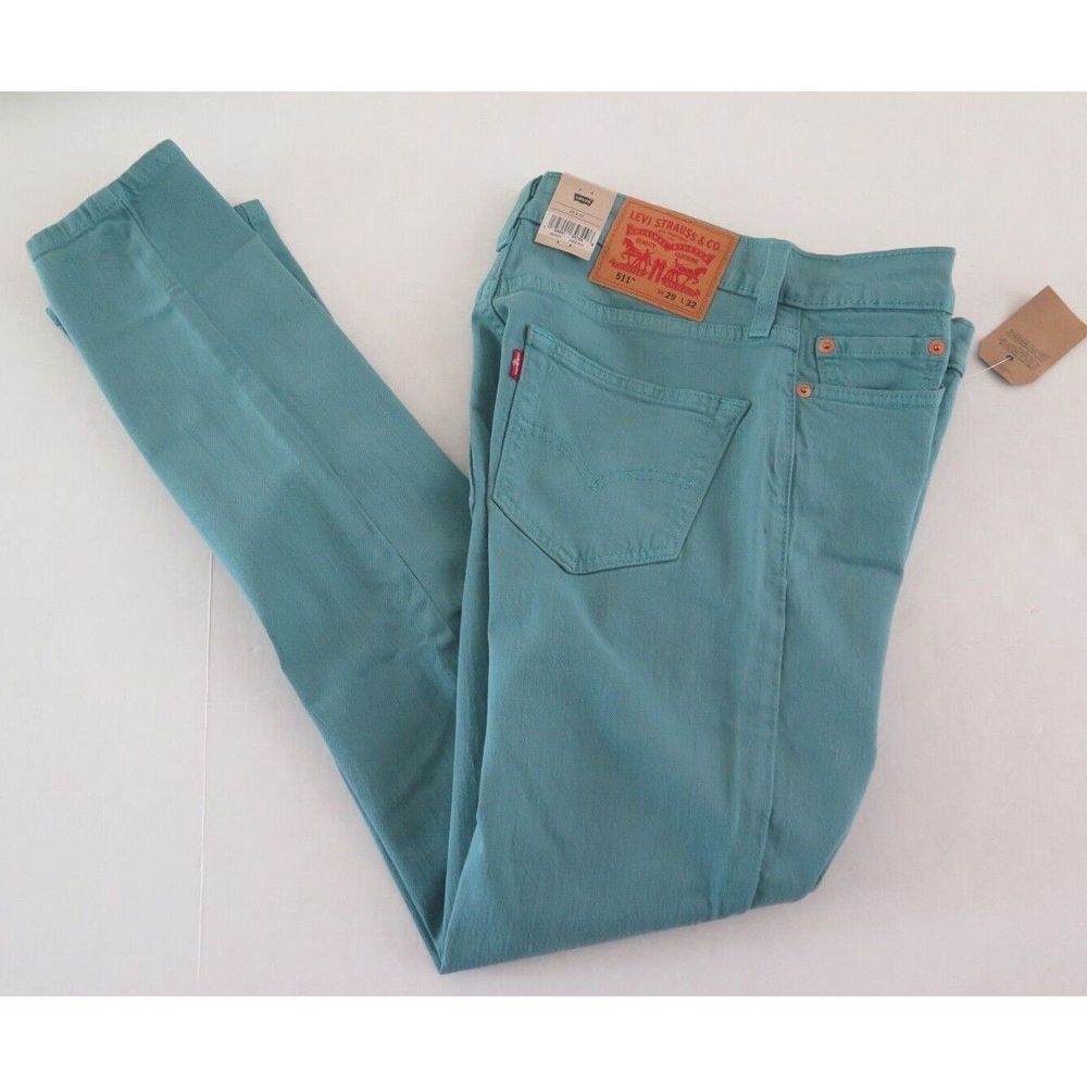 Levi's 511 Men's Sz 29x32 Teal Slim Fit Eco Ease Jean Pants - Picture 5 of 6